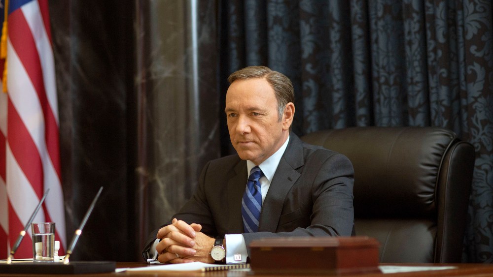 This image released by Netflix shows Kevin Spacey as Francis Underwood in a scene from "House of Cards." (Photo by Nathaniel E. Bell/Netflix/AP)