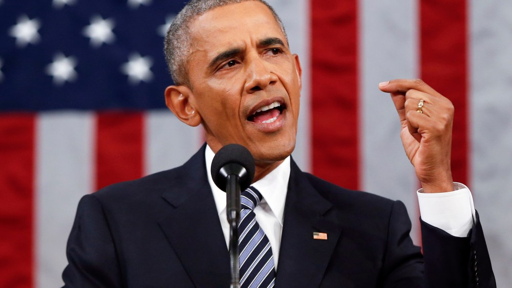 President Barack Obama delivers his State of the Union address before a joint session of Congress on Capitol Hill in Washington, Jan. 12, 2016. (Photo by Evan Vucci/AP)