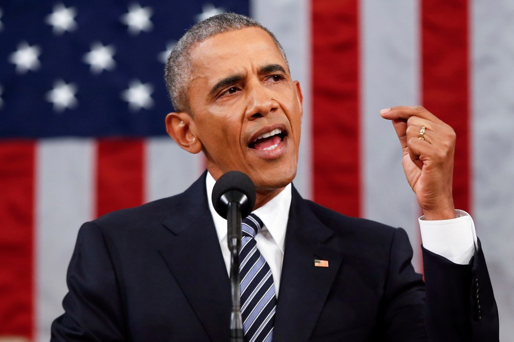 President Barack Obama delivers his State of the Union address before a joint session of Congress on Capitol Hill in Washington, Jan. 12, 2016. (Photo by Evan Vucci/AP)