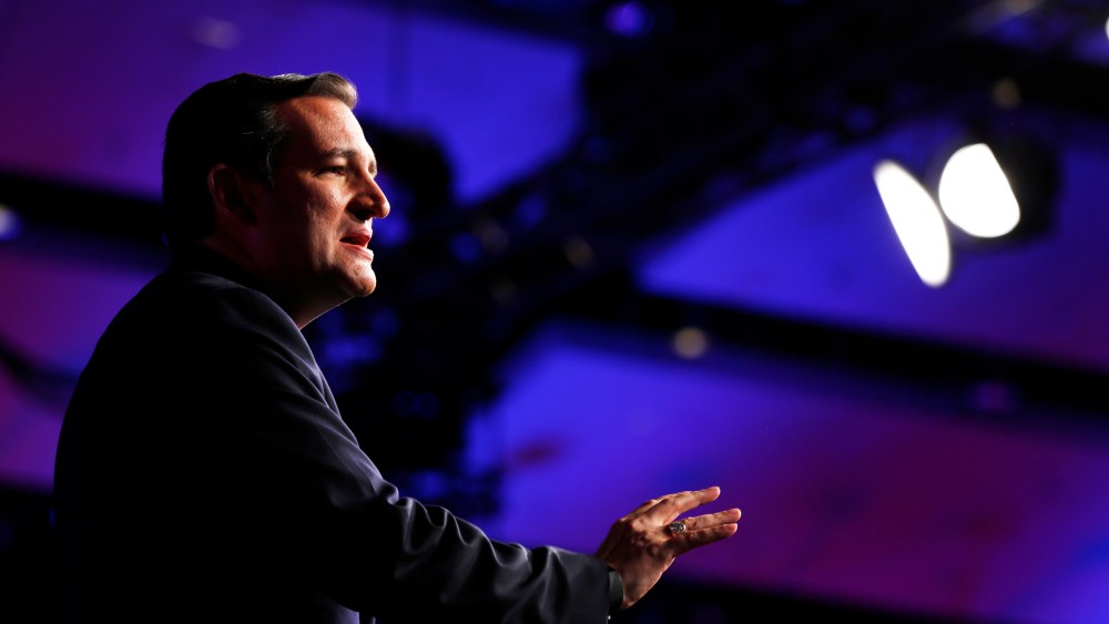 Republican presidential candidate Sen. Ted Cruz speaks at a "Rally for Religious Liberty" on Aug. 21, 2015, in Des Moines, Iowa. (Photo by Paul Sancya/AP)