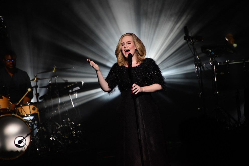 Adele performs at the 17th NRJ Music Awards ceremony in Cannes, France on Nov. 7, 2015. (Photo by Ghnassia/NMA2016/SIPA/AP)