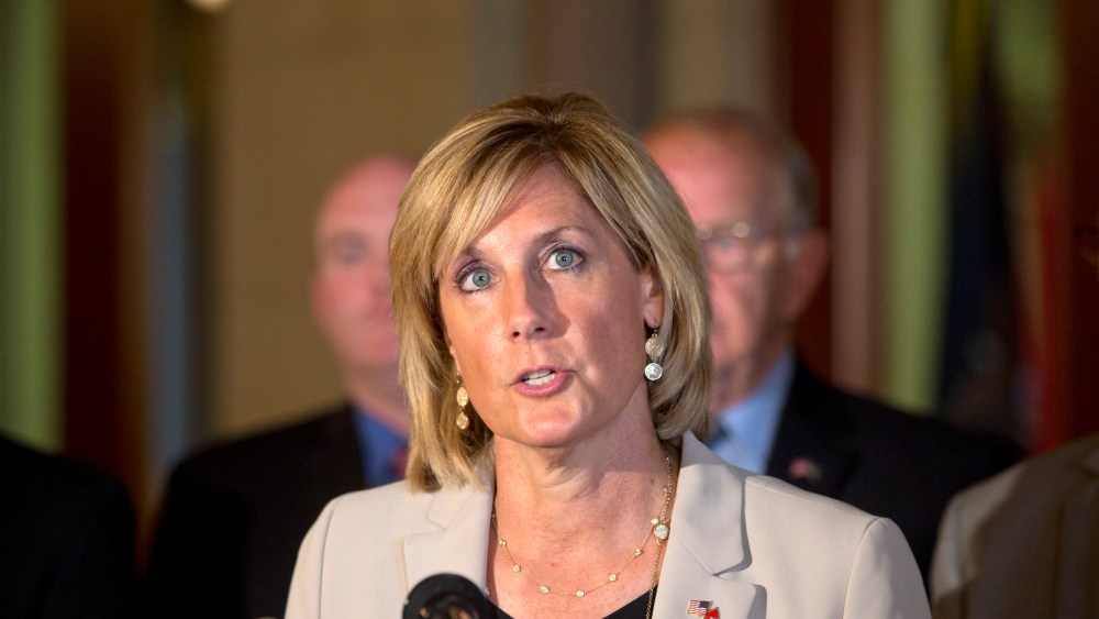 Claudia Tenney, R-New Hartford, speaks during a news conference in Albany, NY on Wednesday, June 10, 2015.