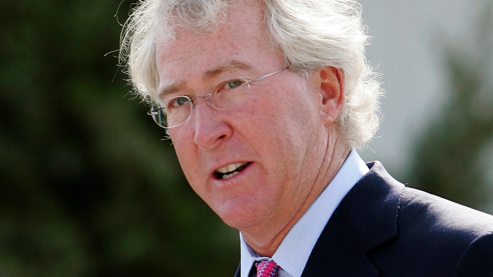 In a Sept. 8, 2009, file photo, Chesapeake Energy Corp. CEO Aubrey McClendon speaks during the opening of a compressed natural gas filling station in Oklahoma City. (Photo by AP)