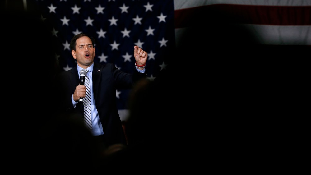 Republican presidential candidate, Sen. Marco Rubio, R-Fla., speaks at a campaign rally in Boise, Idaho, March 6, 2016. (Photo by Paul Sancya/AP)