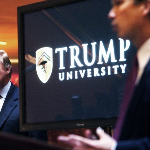 Donald Trump at a news conference in N.Y. where he announced the establishment of Trump University on May 23, 2005. (Photo by Bebeto Matthews/AP)