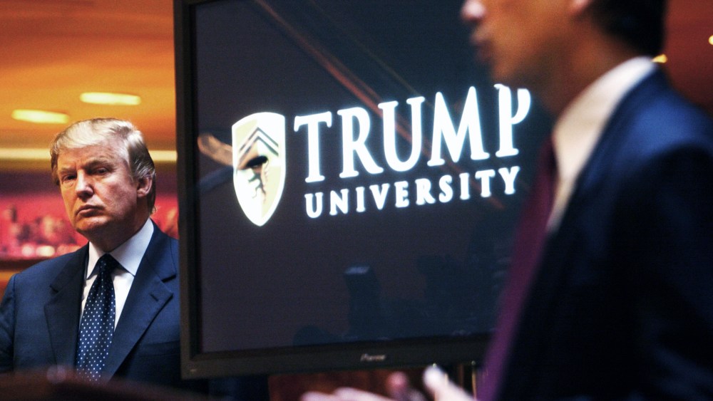 Donald Trump at a news conference in N.Y. where he announced the establishment of Trump University on May 23, 2005. (Photo by Bebeto Matthews/AP)