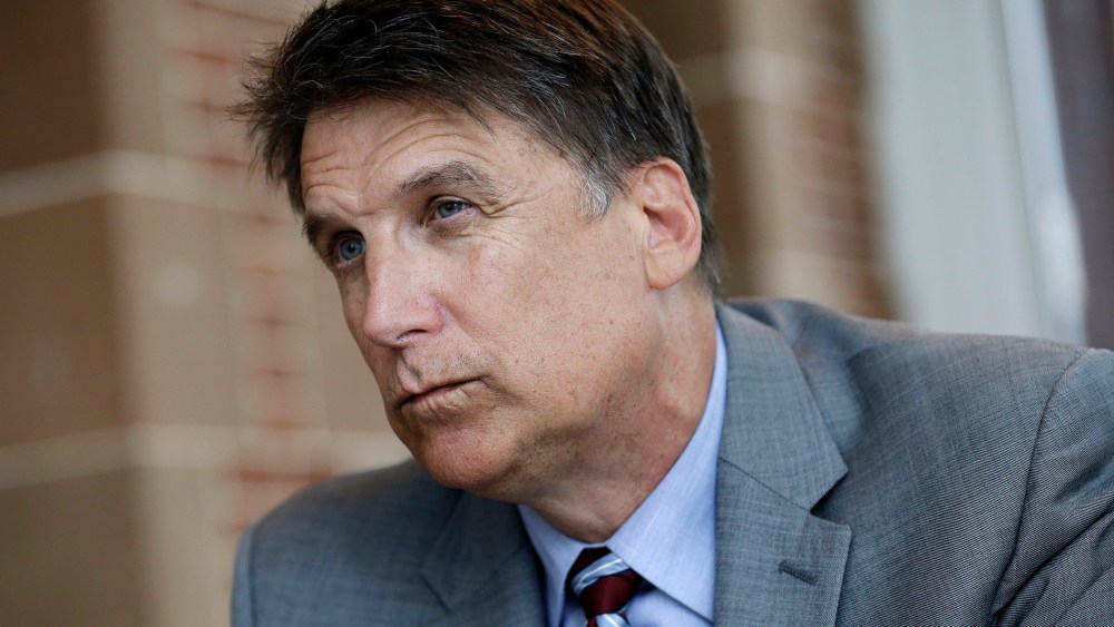 North Carolina Gov. Pat McCrory makes remarks during an interview at the Governor's mansion in Raleigh, N.C., April 12, 2016. (Photo by Gerry Broome/AP)