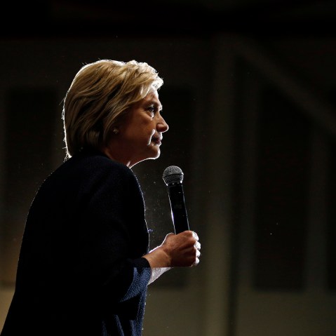 Democratic presidential candidate Hillary Clinton speaks at a rally, May 26, 2016, in San Jose, Calif. (Photo by John Locher/AP)