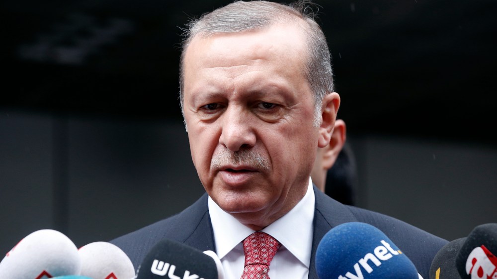 Turkey's President Recep Tayyip Erdogan speaks to the media in Istanbul, June 7, 2016. (Photo by Lefteris Pitarakis/AP)