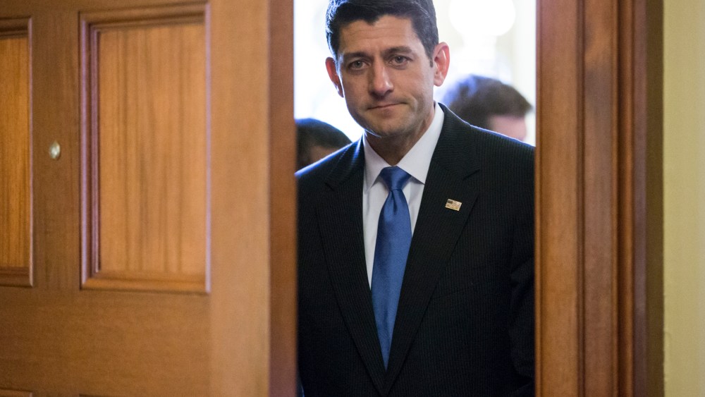 House Speaker Paul Ryan arrives at his office on Capitol Hill on June 8, 2016. (Photo by J. Scott Applewhite/AP)