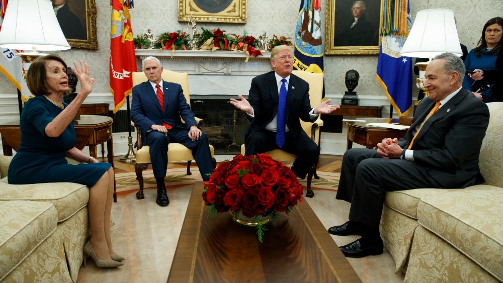 Donald Trump, Nancy Pelosi, Chuck Schumer, Mike Pence