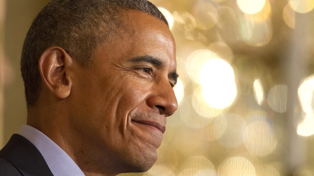 President Barack Obama smiles during a joint news conference in the East Room of the White House in Washington, D.C., June 30, 2015. (Photo by Jacquelyn Martin/AP)