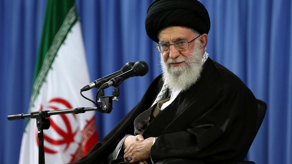 Iranian Supreme Leader Ayatollah Ali Khamenei attends a meeting with a group of religious performers in Tehran, Iran, April 9, 2015. (Photo by Office of the Iranian Supreme Leader/AP)
