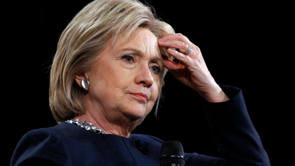 Democratic presidential candidate Hillary Clinton speaks during a campaign stop on Jan. 22, 2016, in Rochester, N.H. (Photo by Matt Rourke/AP)