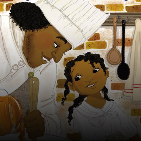 This image provided by Scholastic shows the cover of the book "A Birthday Cake for George Washington" by Ramin Ganeshram. (Photo by Scholastic/AP)