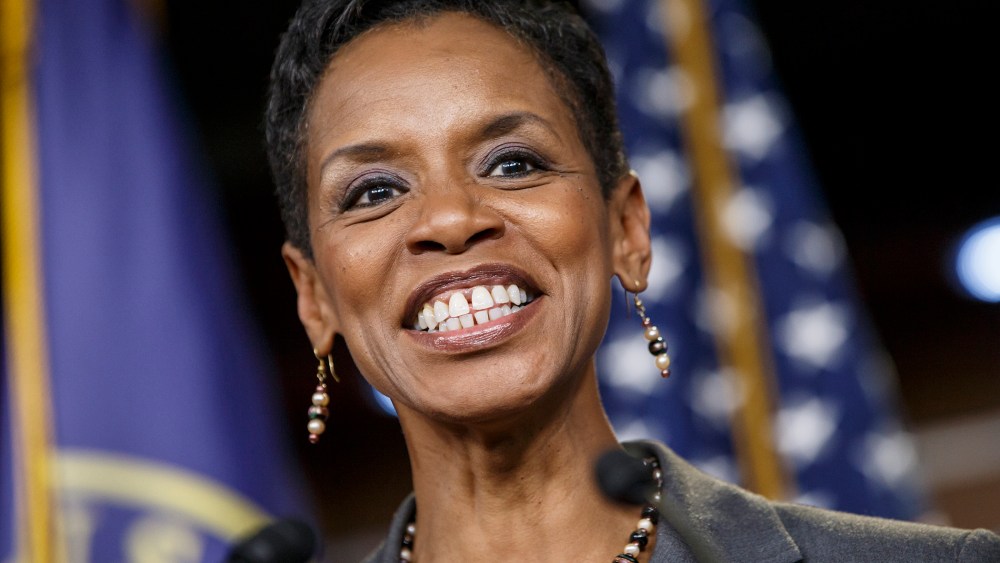 Rep. Donna Edwards, D-Md., smiles after being announced as co-chair of the House Democrats' Steering and Policy Committee during a news conference at the Capitol in Washington, Nov. 17, 2014. (Photo by J. Scott Applewhite/AP)