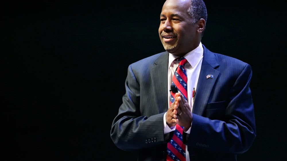Republican presidential candidate Ben Carson speaks at a presidential forum sponsored by Heritage Action at the Bon Secours Wellness Arena, Friday, Sept. 18, 2015, in Greenville, S.C. (Photo by Richard Shiro/AP)