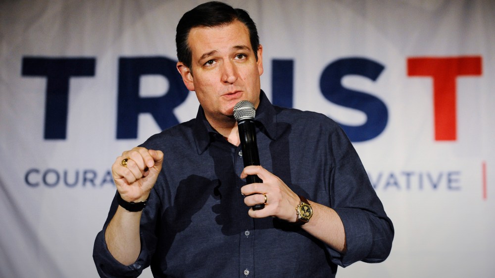 Republican presidential candidate Sen. Ted Cruz, R-Texas, speaks during a campaign stop on Jan. 13, 2016, in Dorchester, S.C. (Photo by Rainier Ehrhardt/AP)