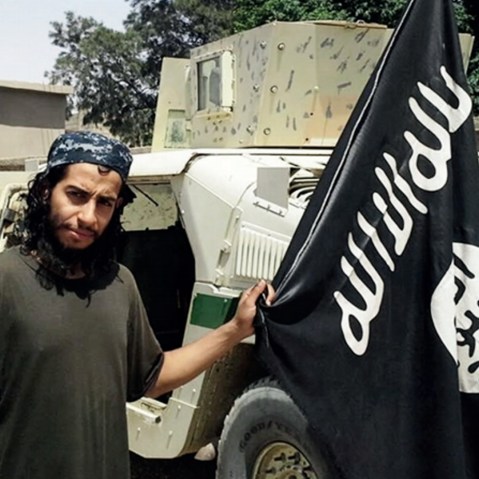 This undated image made available in the Islamic State's English-language magazine Dabiq, shows Abdelhamid Abaaoud. (Photo by Militant Photo/AP)