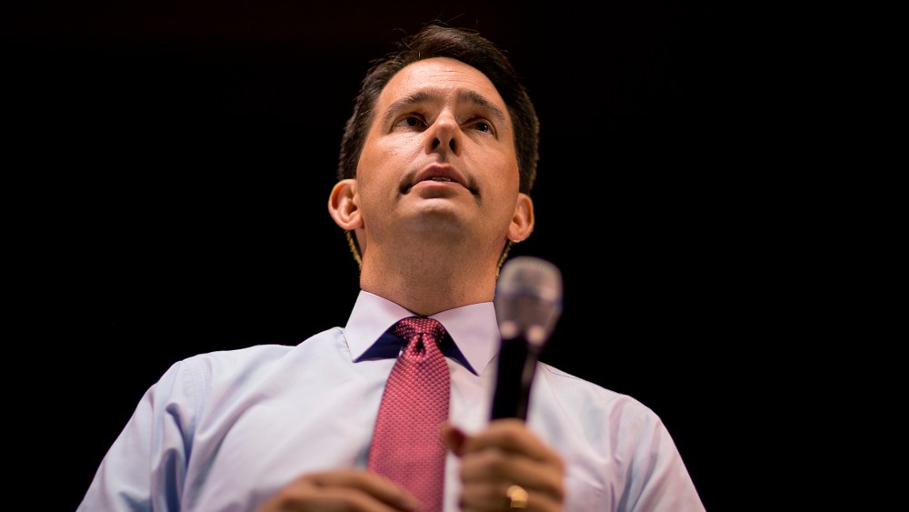Republican presidential candidate Wisconsin Gov. Scott Walker speaks at the RedState Gathering, Aug. 8, 2015, in Atlanta, Ga. (Photo by David Goldman/AP)