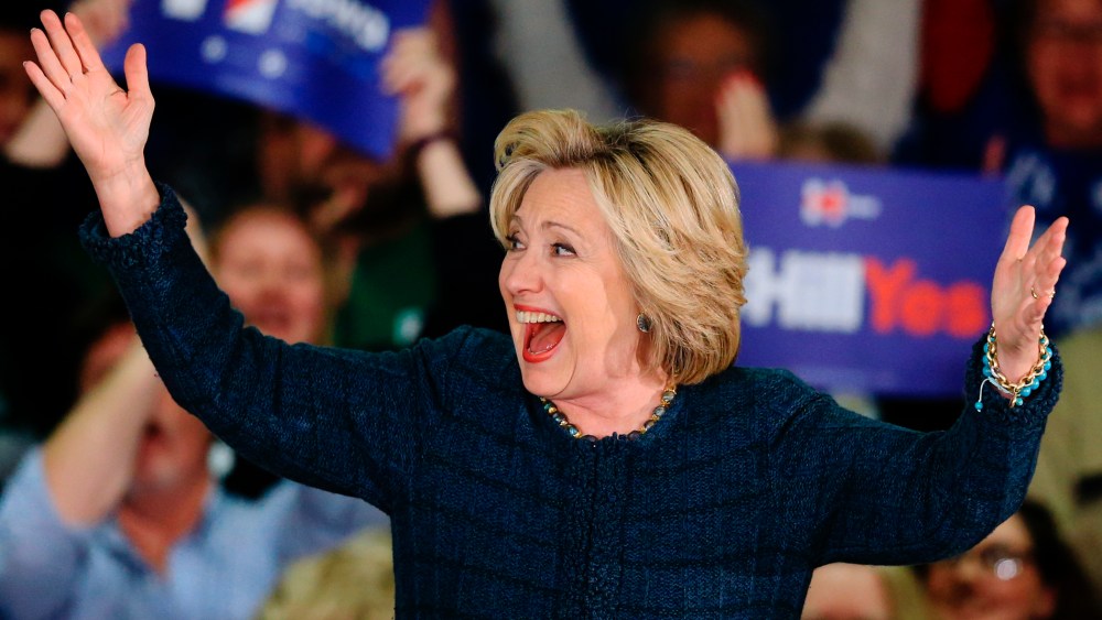 Democratic presidential candidate Hillary Clinton greets supporters during a campaign stop at Iowa Western Community College in Council Bluffs, Iowa, Jan. 5, 2016. (Photo by Nati Harnik/AP)