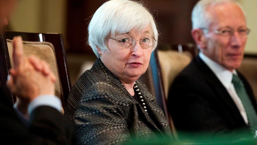 Federal Reserve Chair Janet Yellen meets with Vice Chairman Stanley Fischer and the board of governors of the Federal Reserve System in Washington, DC., on July 20, 2015. (Photo by Manuel Balce Ceneta/AP)