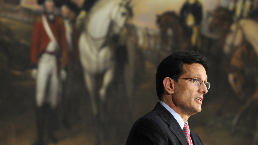 House Majority Leader Eric Cantor of Va. speaks during a ceremony on July 9, 2014, on Capitol Hill in Washington DC. (Photo by Susan Walsh/AP)