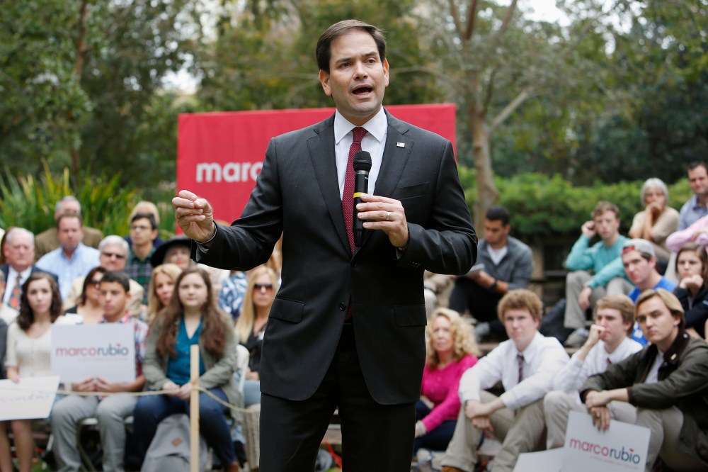 Republican presidential candidate Sen. Marco Rubio, R-Fla. speaks at the College of Charleston's "Bully Pulpit" speaking series on the College of Charleston's campus in S.C., Dec. 1, 2015. (Photo by Mic Smith/AP)