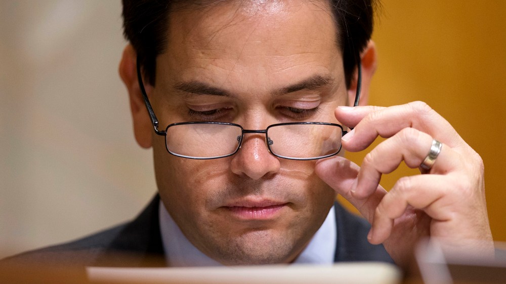 Republican presidential candidate, Sen. Marco Rubio, R-Fla., presides over a hearing on overview of U.S. policy, July 15, 2015, on Capitol Hill in Washington. (Photo by Manuel Balce Ceneta/AP)
