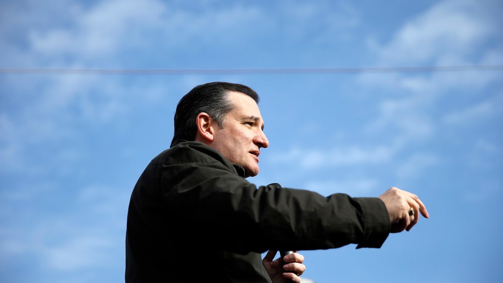 Republican presidential candidate Sen. Ted Cruz, R-Texas speaks on Jan. 12, 2016, during a campaign stop at Granite State Indoor Range in Hudson, N.H. (Photo by Matt Rourke/AP)