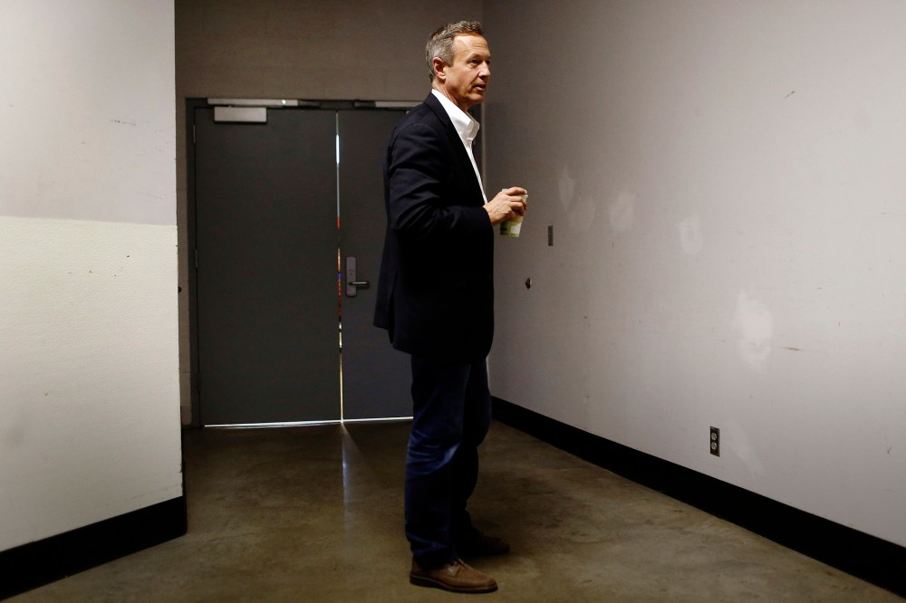 Democratic presidential candidate, former Maryland Gov. Martin O'Malley stands backstage before speaking at a town hall at Grinnell College in Grinnell, Iowa, Jan. 27, 2016. (Photo by Patrick Semansky/AP)