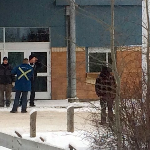 The outside of La Loche Community School is shown on Jan. 22, 2016. (Photo by Joshua Mercredi/The Canadian Press/AP)