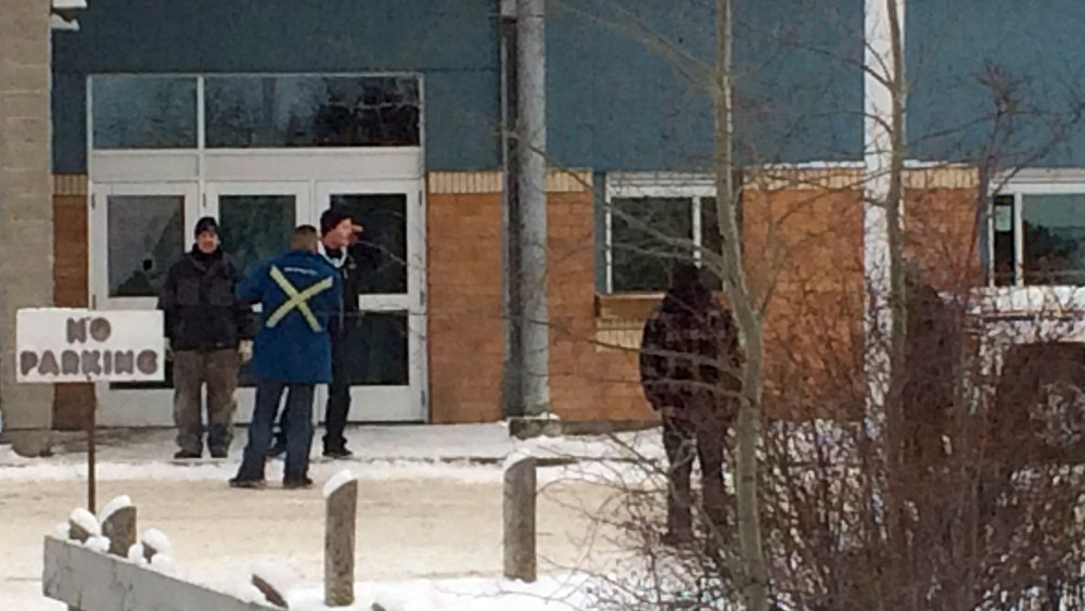 The outside of La Loche Community School is shown on Jan. 22, 2016. (Photo by Joshua Mercredi/The Canadian Press/AP)