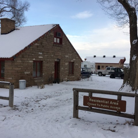 Buildings at the Malheur National Wildlife Refuge are seen near Burns, Ore., Jan. 3, 2016. (Photo by Rebecca Boone/AP)