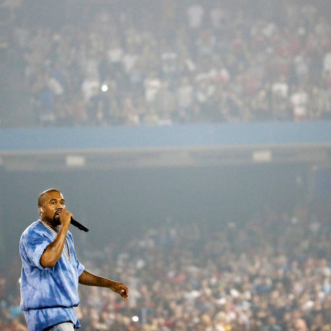 Kanye West performs during the closing ceremony of the Pan Am Games on July 26, 2015, in Toronto, Canada. (Photo by Julio Cortez/AP)