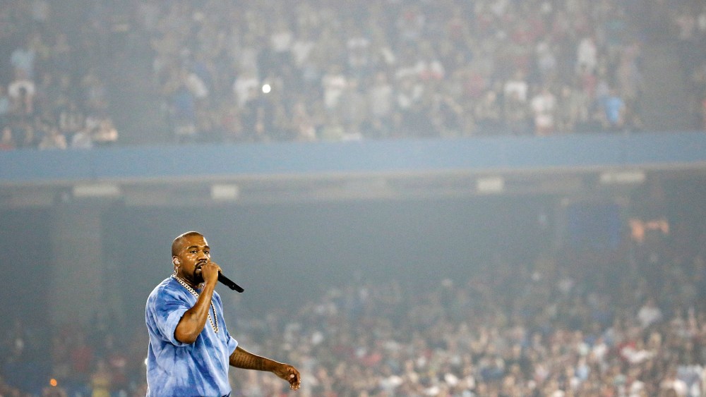 Kanye West performs during the closing ceremony of the Pan Am Games on July 26, 2015, in Toronto, Canada. (Photo by Julio Cortez/AP)