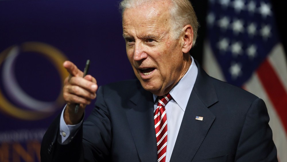 Vice President Joe Biden speaks during a roundtable discussion at the Advanced Manufacturing Center at Community College of Denver on July 21, 2015. (Photo by Brennan Linsley/AP)