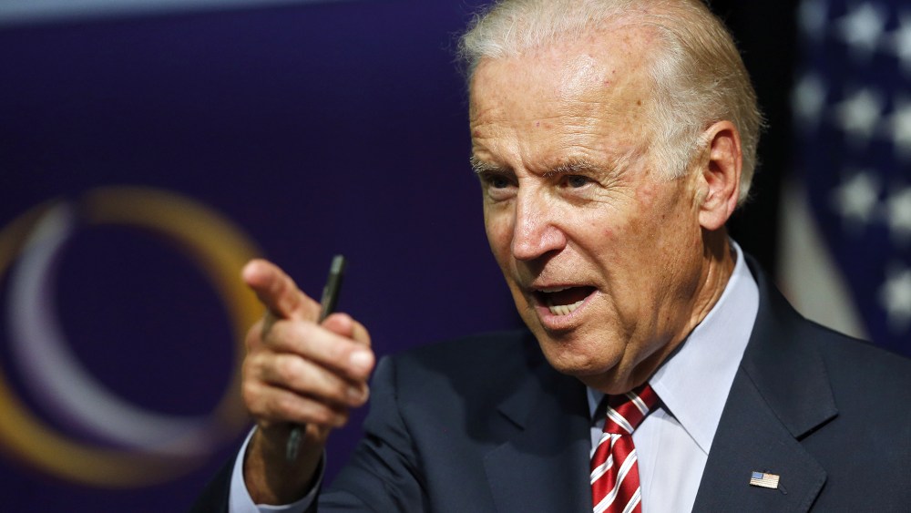Vice President Joe Biden speaks during a roundtable discussion at the Advanced Manufacturing Center at Community College of Denver on July 21, 2015. (Photo by Brennan Linsley/AP)
