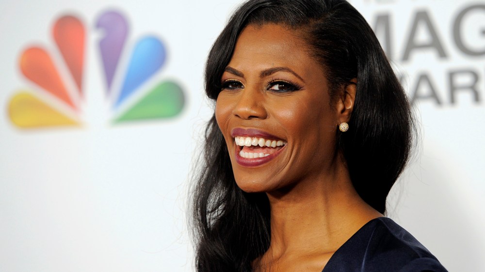 Omarosa Manigault arrives at the 44th Annual NAACP Image Awards at the Shrine Auditorium in Los Angeles on Feb. 1, 2013. (Photo by Chris Pizzello/Invision/AP)