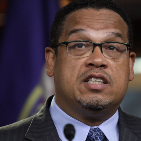 Rep. Keith Ellison during a news conference on Capitol Hill in Washington on June 16, 2016. (Photo by Lauren Victoria Burke/AP)