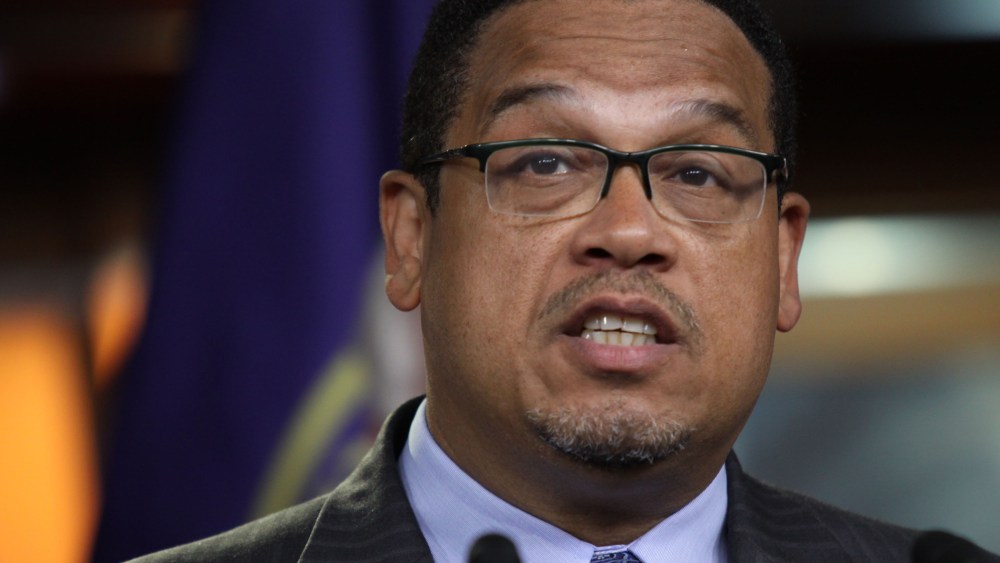 Rep. Keith Ellison during a news conference on Capitol Hill in Washington on June 16, 2016. (Photo by Lauren Victoria Burke/AP)
