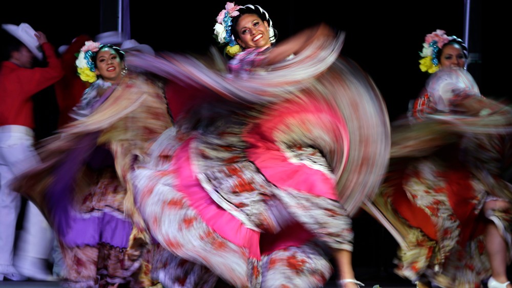 Dancers perform during Cinco de Mayo celebrations in Portland, Ore., May 5, 2015. (Photo by Don Ryan/AP)