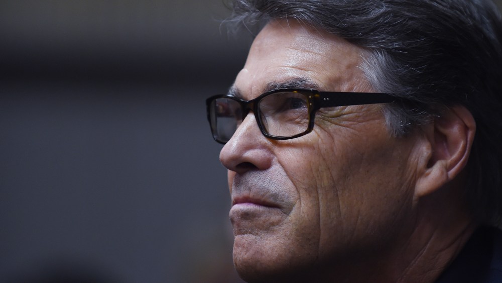 Republican presidential candidate, former Texas Gov. Rick Perry looks on during a campaign stop at Anderson Christian School on Aug. 13, 2015, in Anderson, S.C. (Photo by Rainier Ehrhardt/AP)