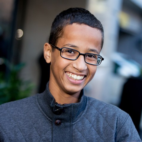 Ahmed Mohamed, the 14-year-old who was arrested at MacArthur High School in Irving, Texas, for bringing in a homemade clock, speaks during an interview with the Associated Press, in Washington, Oct. 19, 2015. (Photo by Andrew Harnik/File/AP)