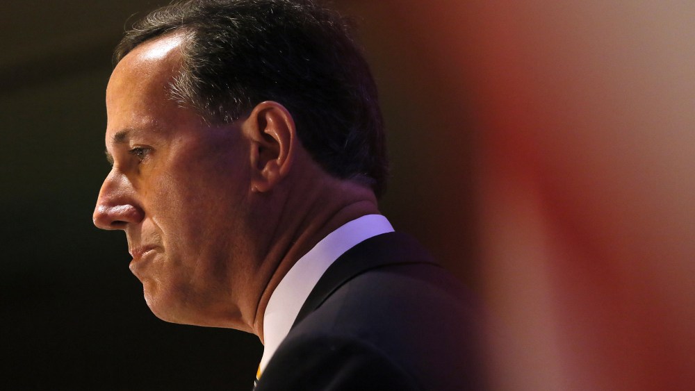 Rick Santorum speaks at National Right to Life convention (Photo by Jonathan Bachman/AP).