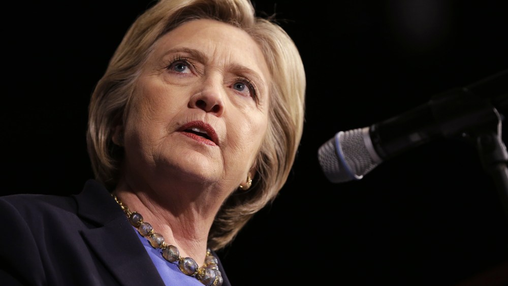 Democratic presidential candidate Hillary Clinton speaks at a rally in Purchase, N.Y., March 31, 2016. (Photo by Seth Wenig/AP)