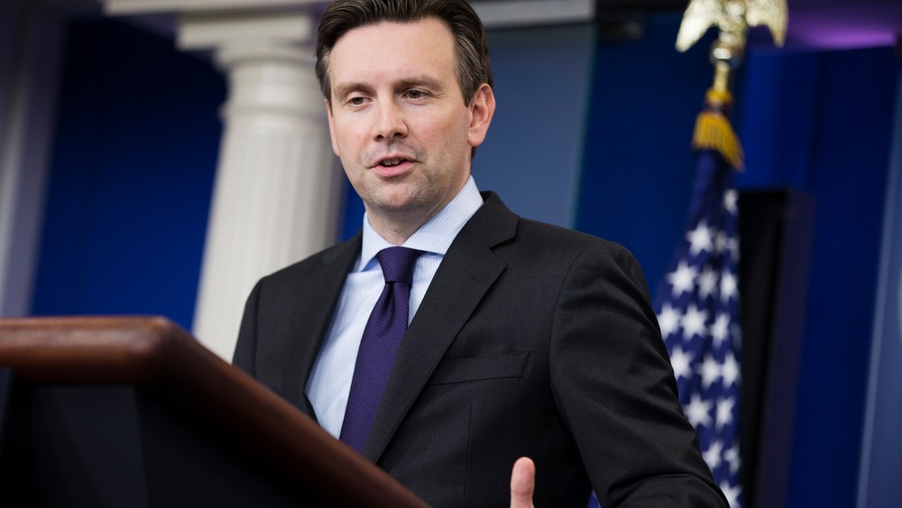 White House press secretary Josh Earnest answers a question about Republican Presidential candidate Donald Trump during the daily press briefing on Dec. 8, 2015, in Washington. (Photo by Evan Vucci/AP)