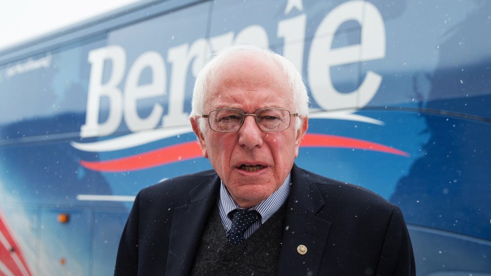 Democratic presidential candidate, Sen. Bernie Sanders, I-Vt. arrives to speak at a town hall, Jan. 19, 2016, at Santa Maria Winery in Carroll, Iowa. (Photo by Andrew Harnik/AP)
