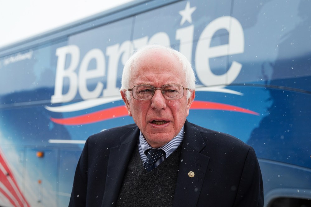 Democratic presidential candidate, Sen. Bernie Sanders, I-Vt. arrives to speak at a town hall, Jan. 19, 2016, at Santa Maria Winery in Carroll, Iowa. (Photo by Andrew Harnik/AP)