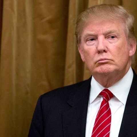 Republican presidential candidate Donald Trump waits to speak during a news conference, July 10, 2015, in Beverly Hills, Calif. (Photo by Jae C. Hong/AP)